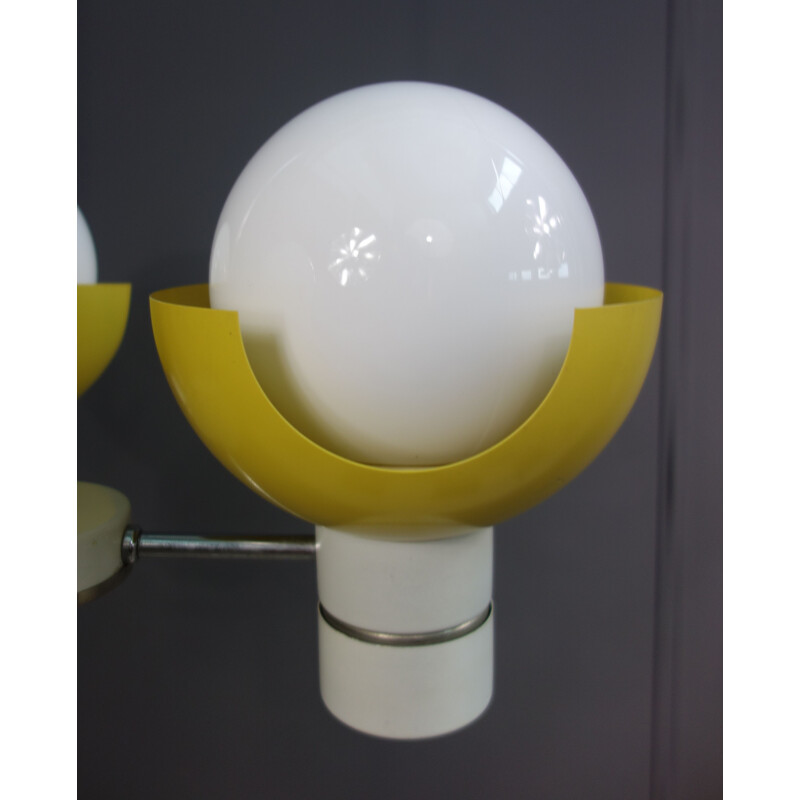 Vintage Yellow Space age pendant lamp by Napako 1960s