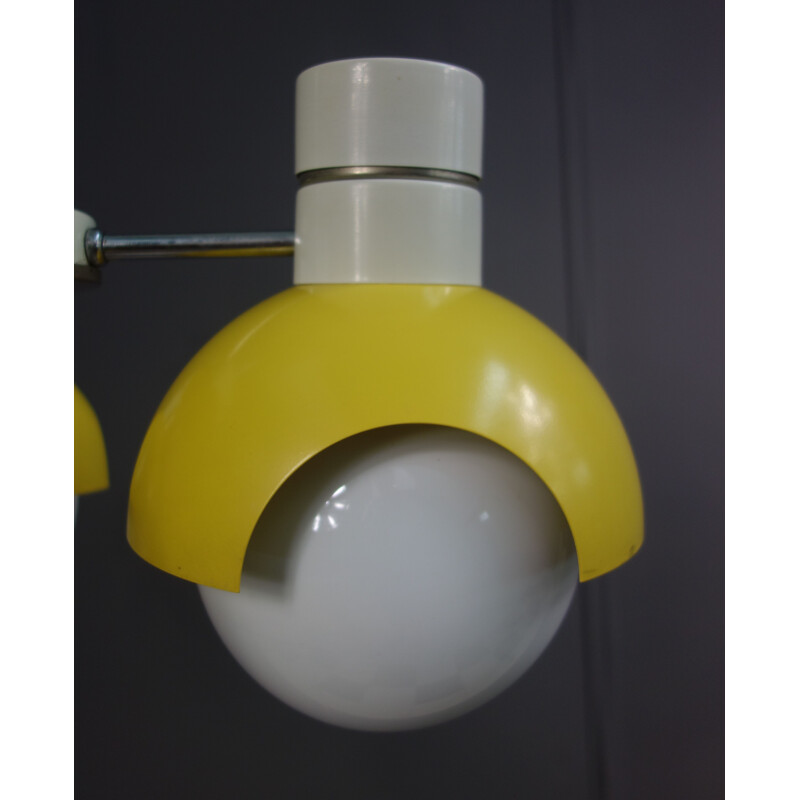 Vintage Yellow Space age pendant lamp by Napako 1960s