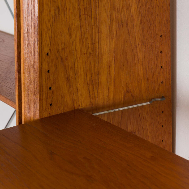 Pair of vintage bookcases in teak of Christian Linneberg shelving Danish