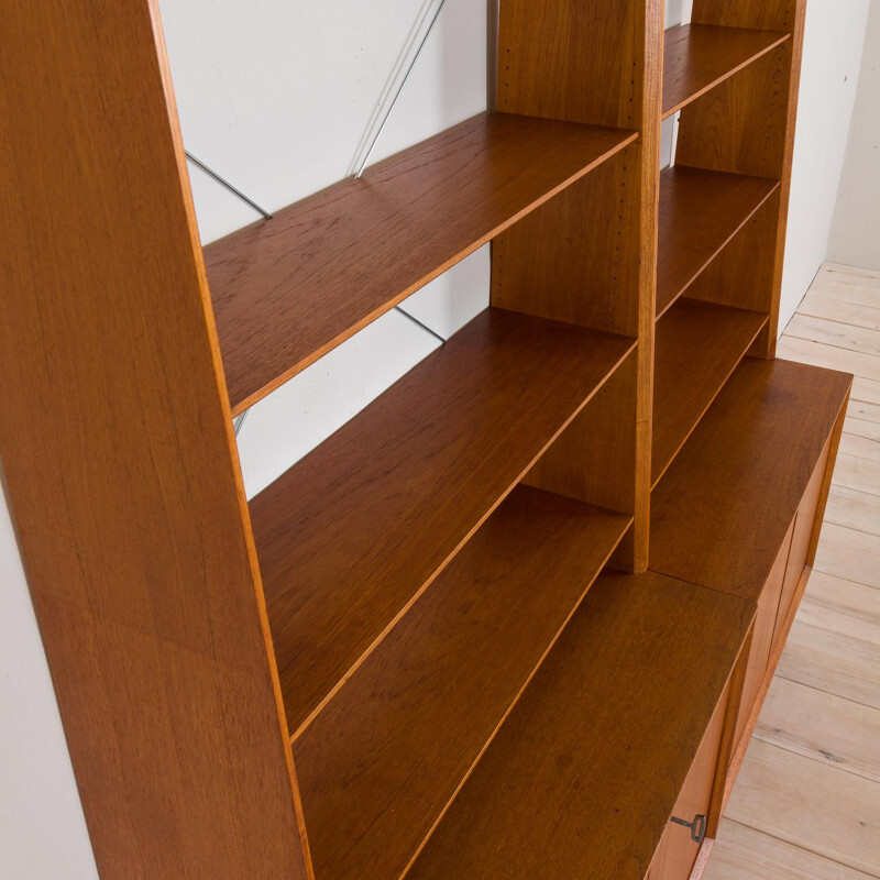 Pair of vintage bookcases in teak of Christian Linneberg shelving Danish