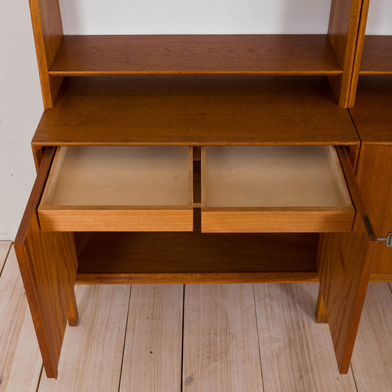 Pair of vintage bookcases in teak of Christian Linneberg shelving Danish