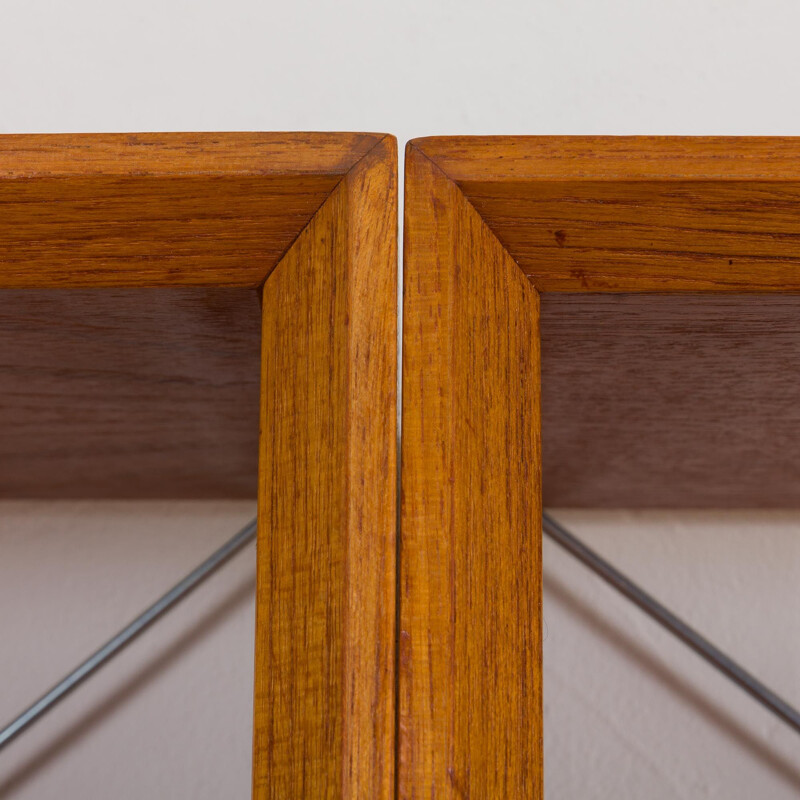 Pair of vintage bookcases in teak of Christian Linneberg shelving Danish