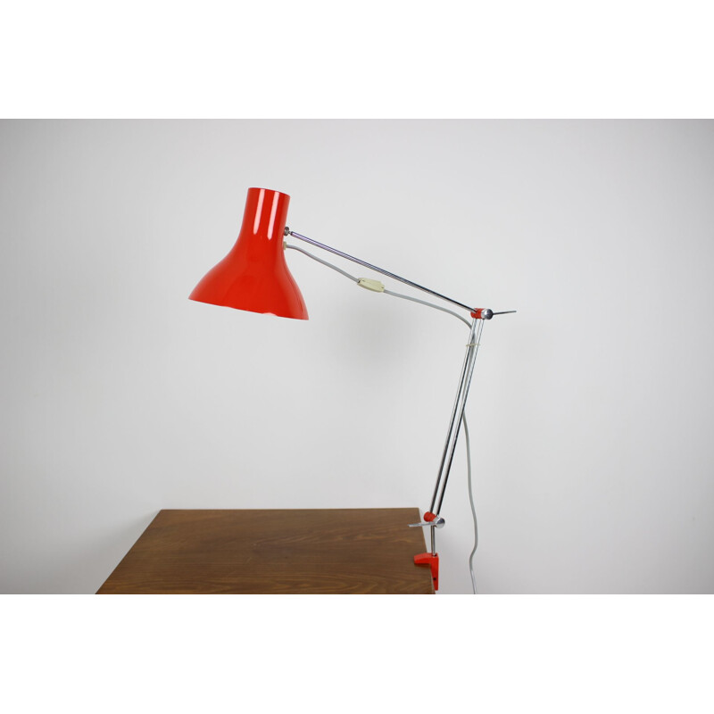 Adjustable table lamp vintage lacquered metal, Czechoslovakia 1960