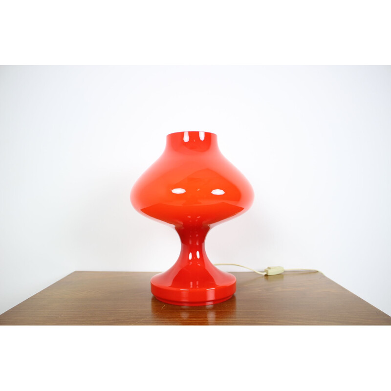 Vintage Rode Allglass tafellamp van Stefan Tabery 1960