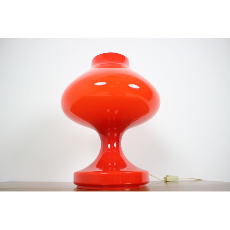 Lampada da tavolo vintage in Allglass rosso di Stefan Tabery 1960