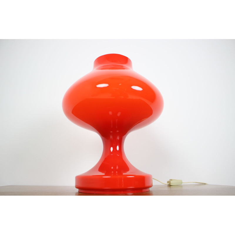 Vintage Red Allglass Tischleuchte von Stefan Tabery 1960