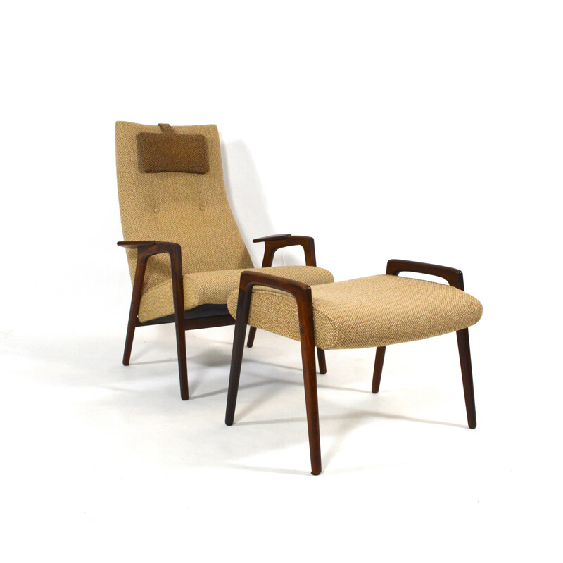 Pastoe "Ruster" armchair and footstool, Yngve EKSTRÖM - 1960s