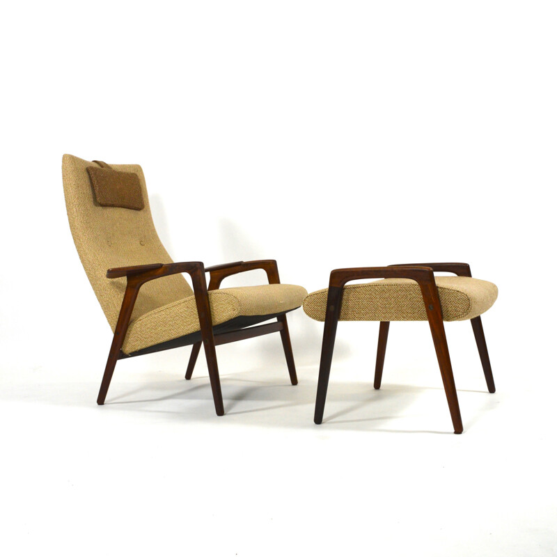 Pastoe "Ruster" armchair and footstool, Yngve EKSTRÖM - 1960s