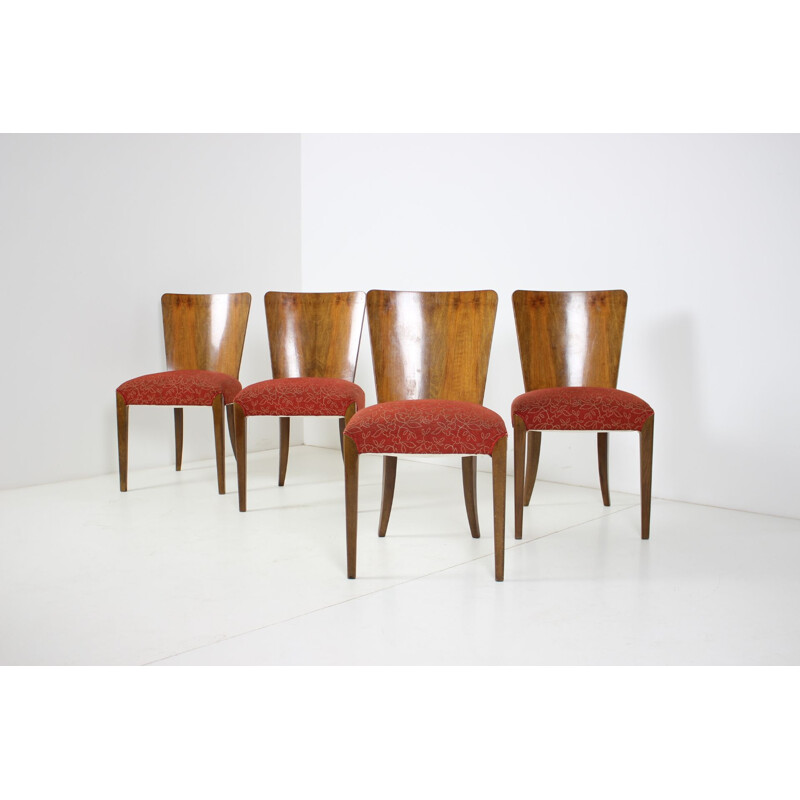 Set van 4 vintage Art Deco stoelen H-214 van Jindrich Halabala voor UP Závody 1950