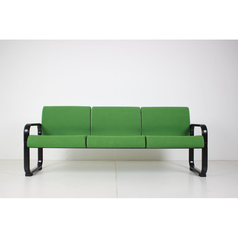 Set of vintage 3-seather sofa and armchair, Germany, 1970s