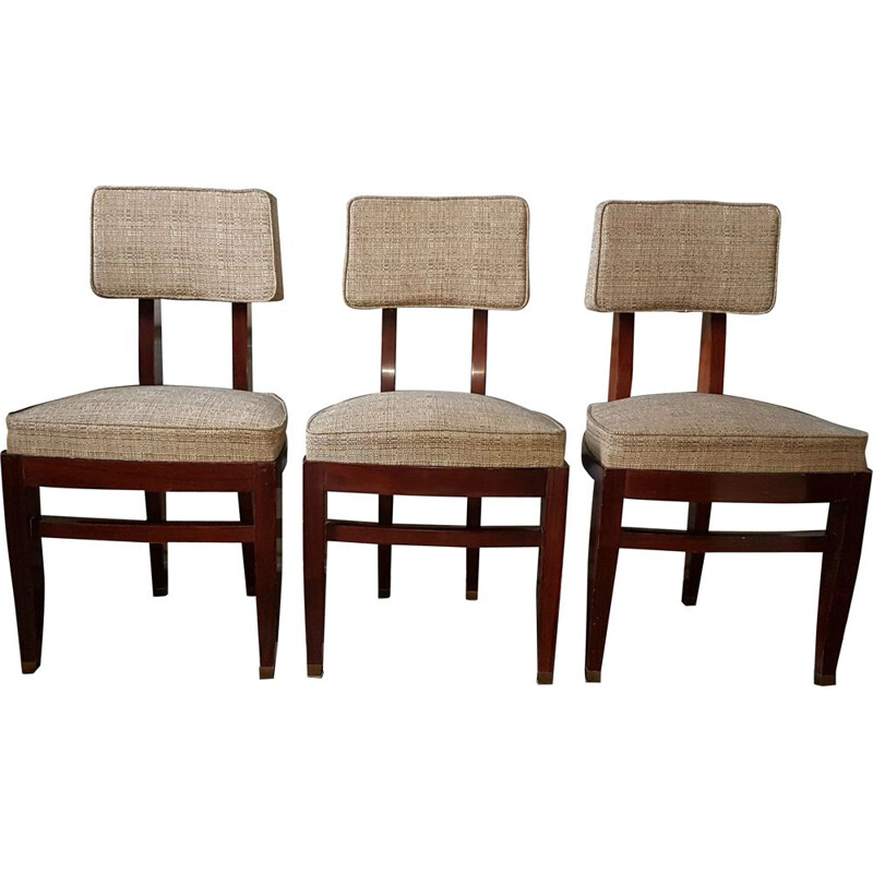 6 Vintage-Stühle aus Massivholz Eiche Art Deco