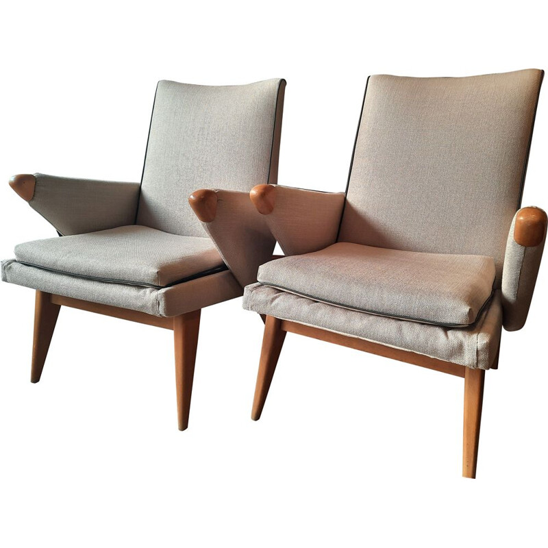 Pair of vintage armchairs redone, stamped parker knoll