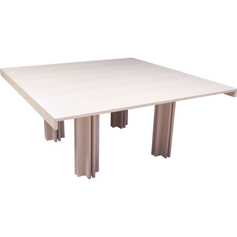 Vintage Quatour dining table in white ash by Carlo Scarpa for Gavina 1974