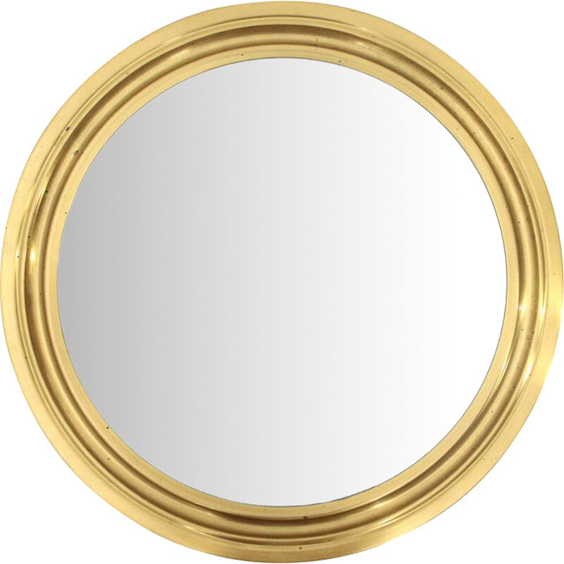 Vintage 'Narciso' mirror with brass frame by Sergio Mazza for Artemide, 1960s
