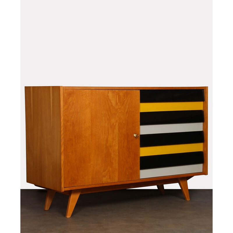 Vintage yellow chest of drawers, model U458 by Jiri Jiroutek, 1960