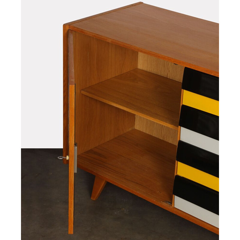 Vintage yellow chest of drawers, model U458 by Jiri Jiroutek, 1960