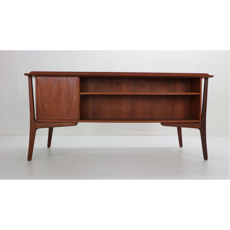 Vintage Executive Teak Desk for HP Hansen Svend Aage Madsen Denmark 1960s