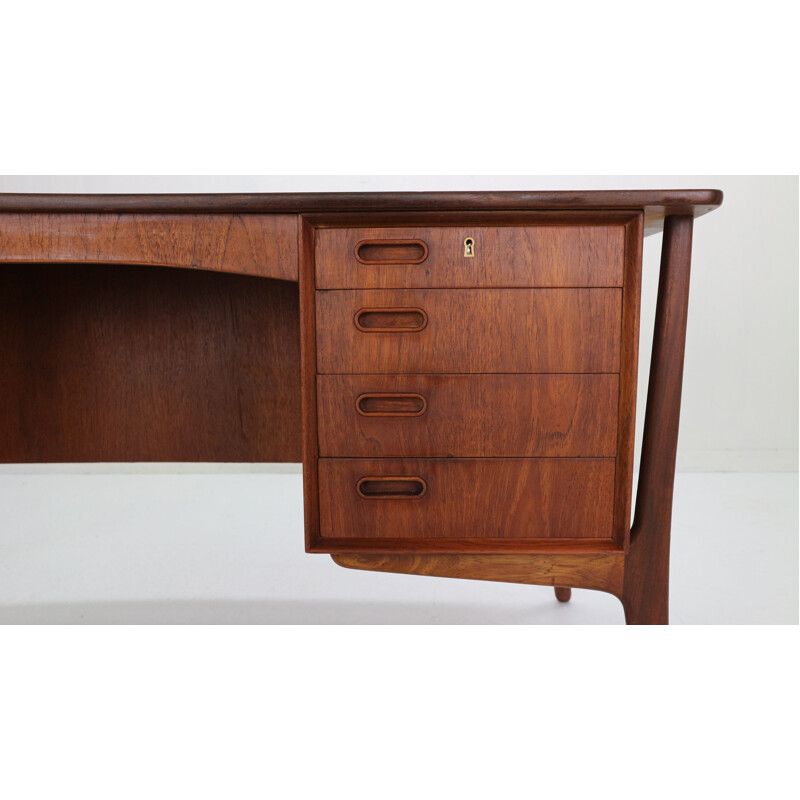 Vintage Executive Teak Desk for HP Hansen Svend Aage Madsen Denmark 1960s