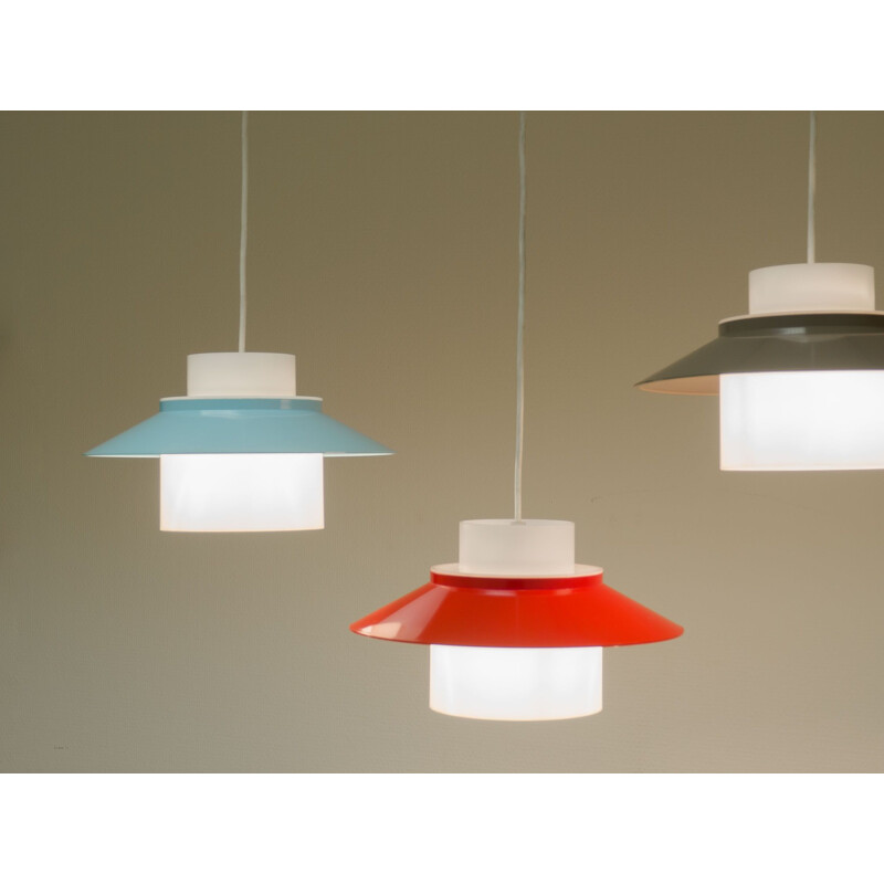 Set of 3 vintage pendant lamps by Bent Karlby, Denmark