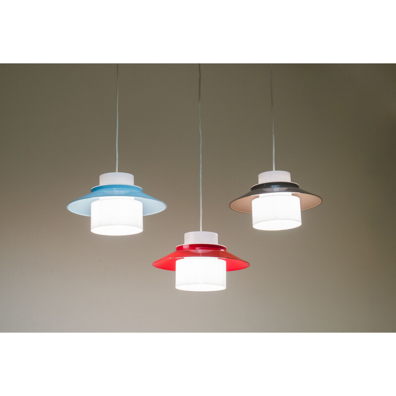 Set of 3 vintage pendant lamps by Bent Karlby, Denmark