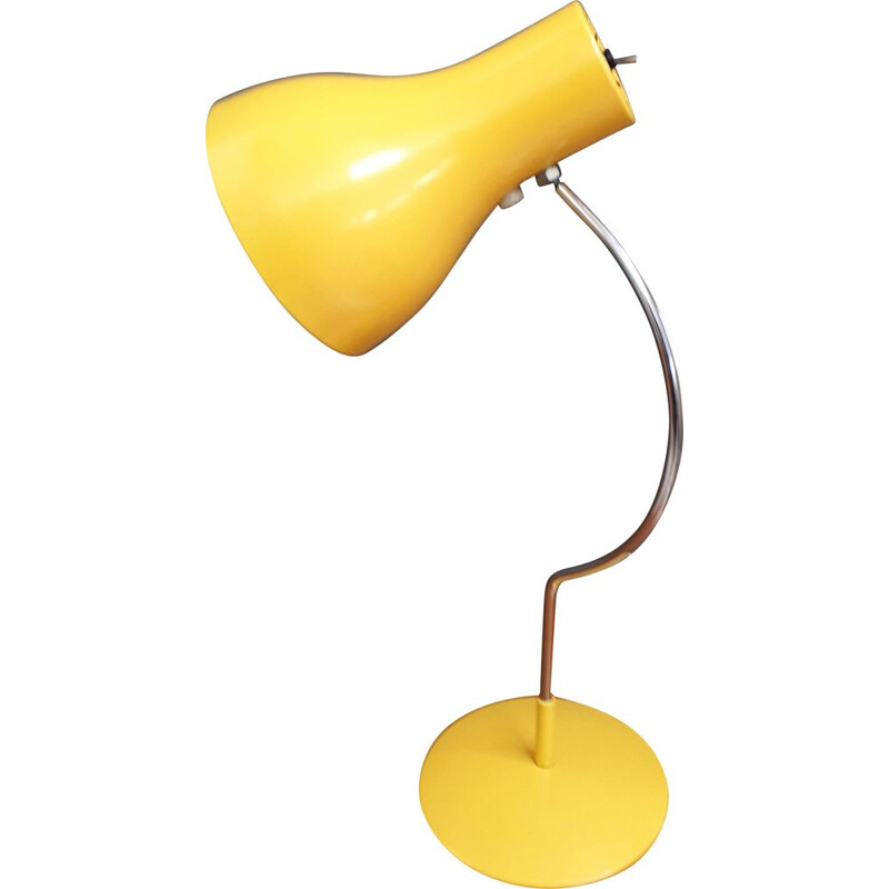 Vintage Yellow j. Hurka table lamp for Napako 1960s