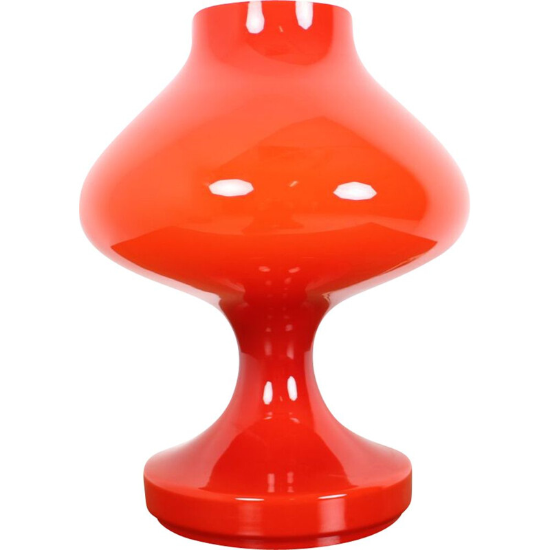 Vintage Red Allglass Table Lamp Designed by Stefan Tabery, 1960s