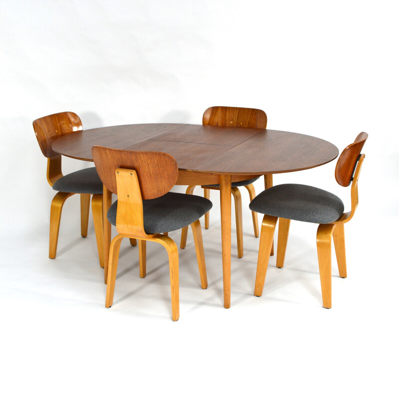 Pastoe dining set "TB05/SB02" in birch, Cees BRAAKMAN - 1950s