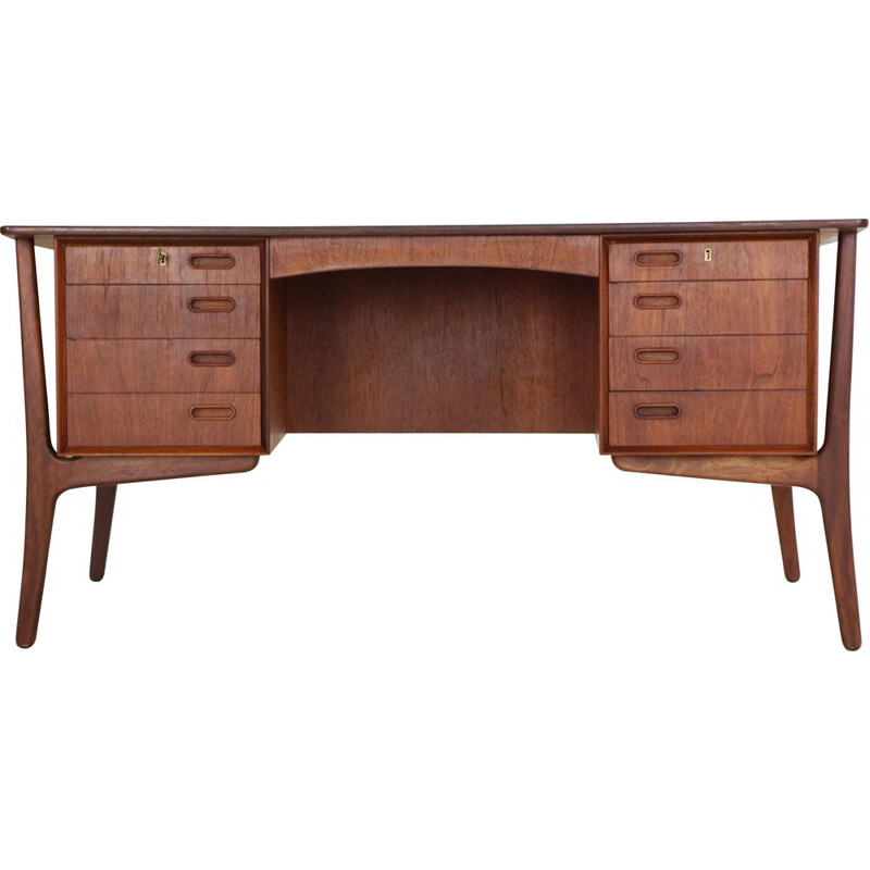 Vintage Executive Teak Desk for HP Hansen Svend Aage Madsen Denmark 1960s