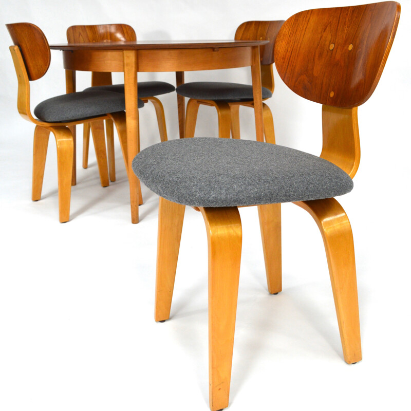 Pastoe dining set "TB05/SB02" in birch, Cees BRAAKMAN - 1950s