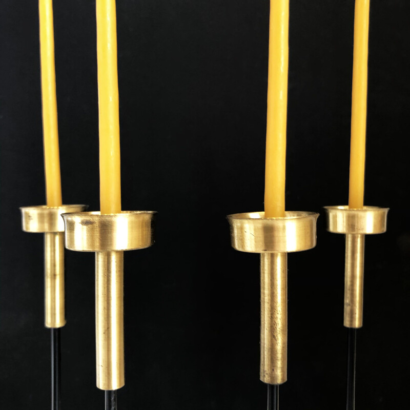 Pair of vintage Ystadmetall candelabra candlesticks.Sweden 1960s