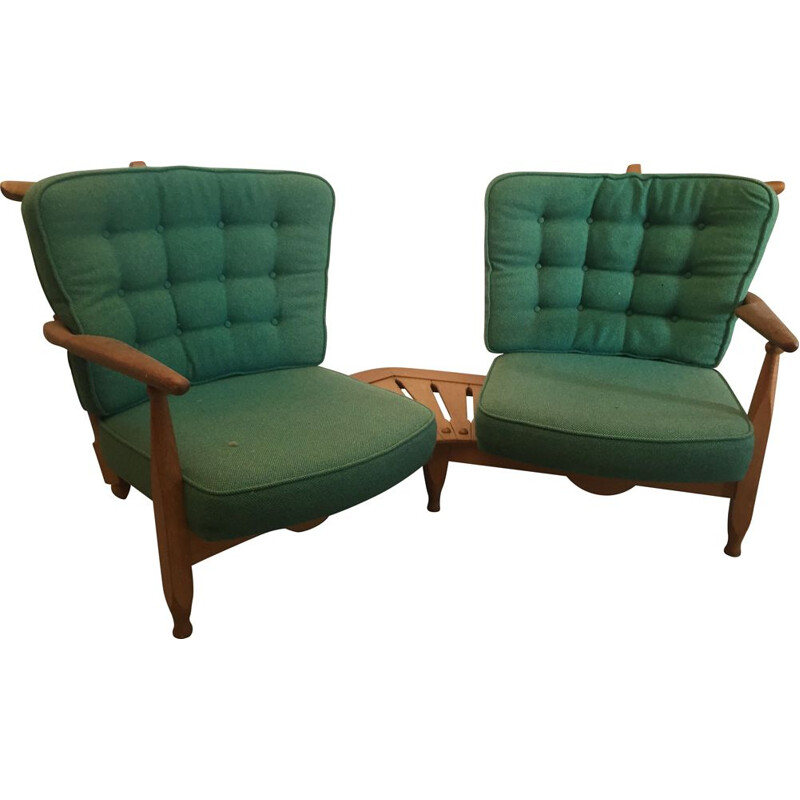 Vintage two seater sofa by Robert Guillerme and Jacques Chambron