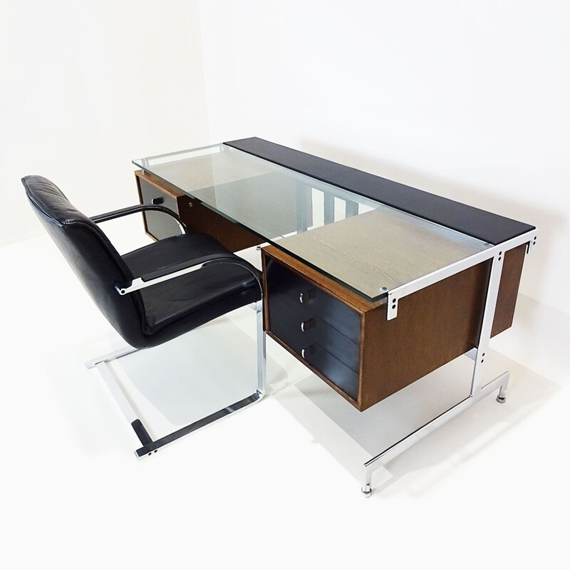 Vintage steel desk by Preben Fabricius and Jørgen Kastholm for Kill International, 1960