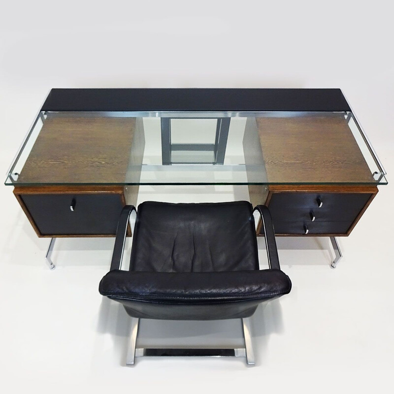 Vintage steel desk by Preben Fabricius and Jørgen Kastholm for Kill International, 1960