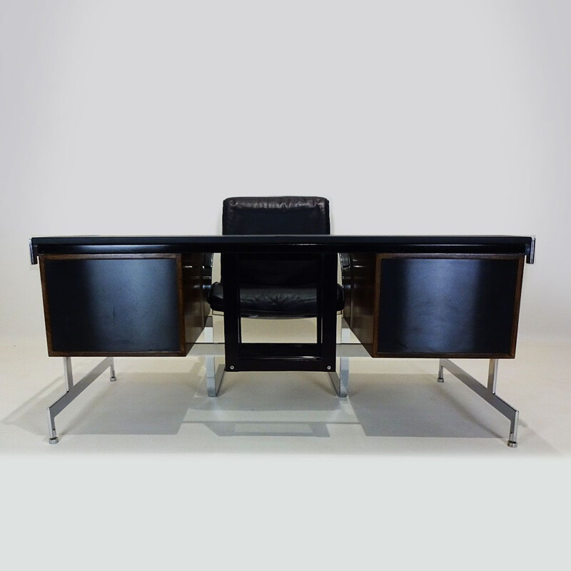 Vintage steel desk by Preben Fabricius and Jørgen Kastholm for Kill International, 1960