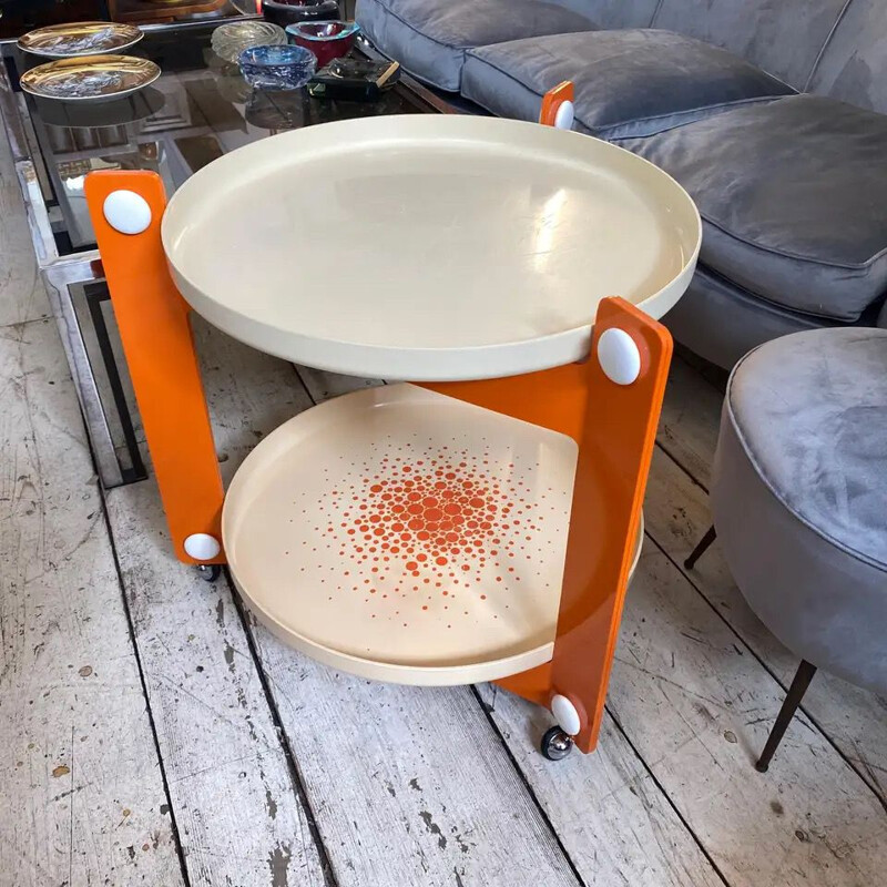 Vintage Luigi Massoni for Guzzini Space Age Plastic Trolley Bar 1970s