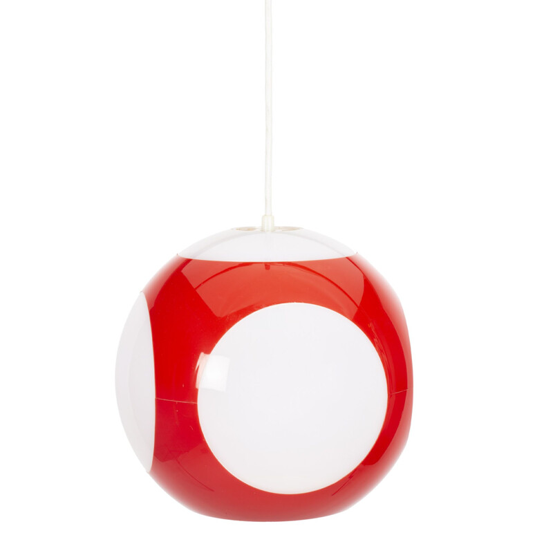 Vintage Red UFO ball pendant Lamp by Luigi Colani for Massive 1960s