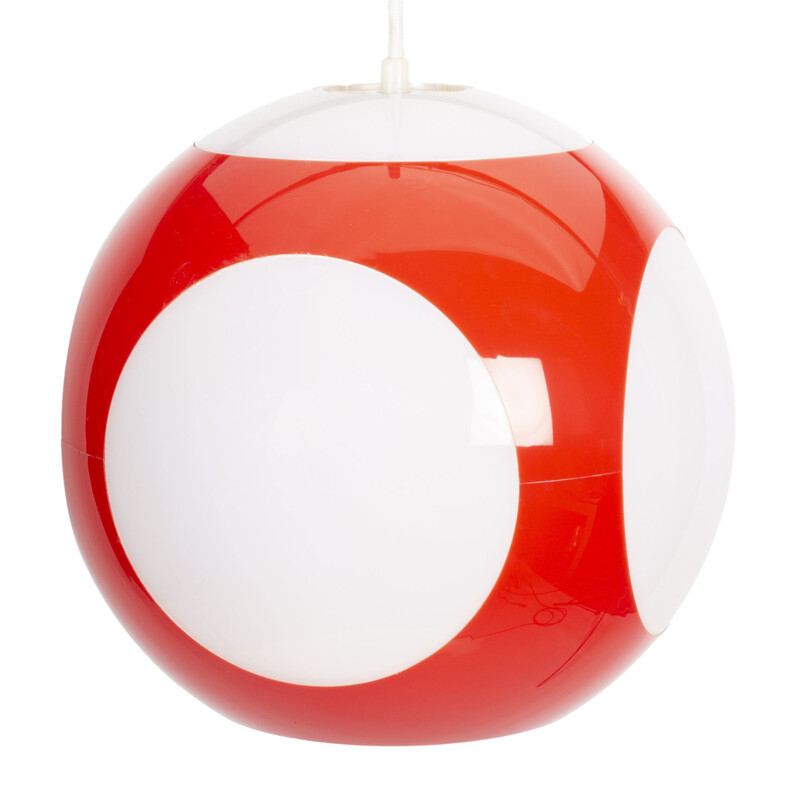 Suspension vintage boule OVNI rouge de Luigi Colani pour Massive 1960