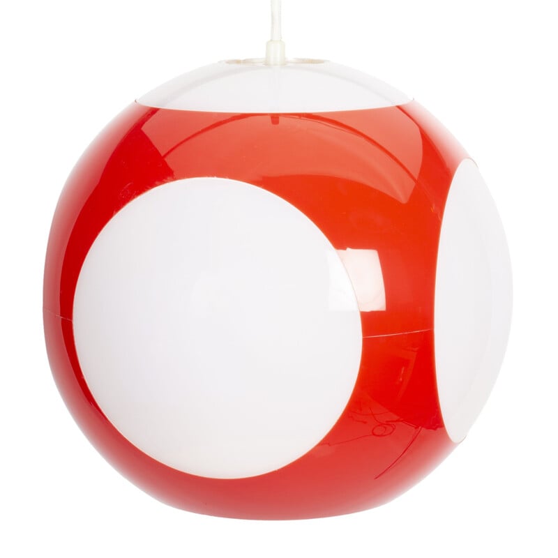 Vintage Red UFO ball pendant Lamp by Luigi Colani for Massive 1960s