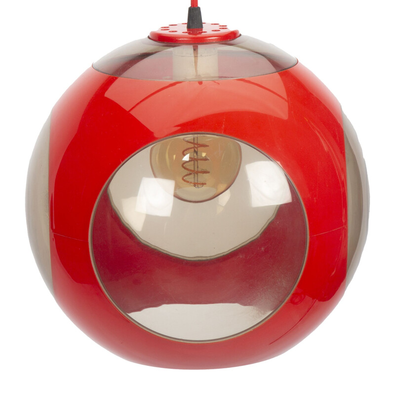 Suspension vintage boule OVNI rouge Lampe de Luigi Colani 1960