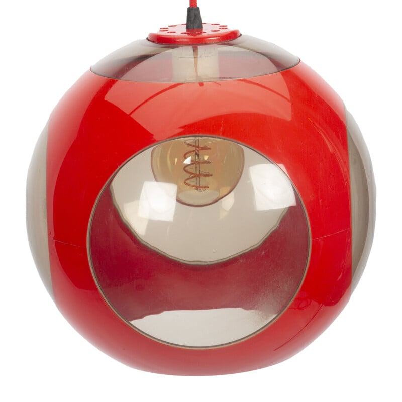 Suspension vintage boule OVNI rouge Lampe de Luigi Colani 1960