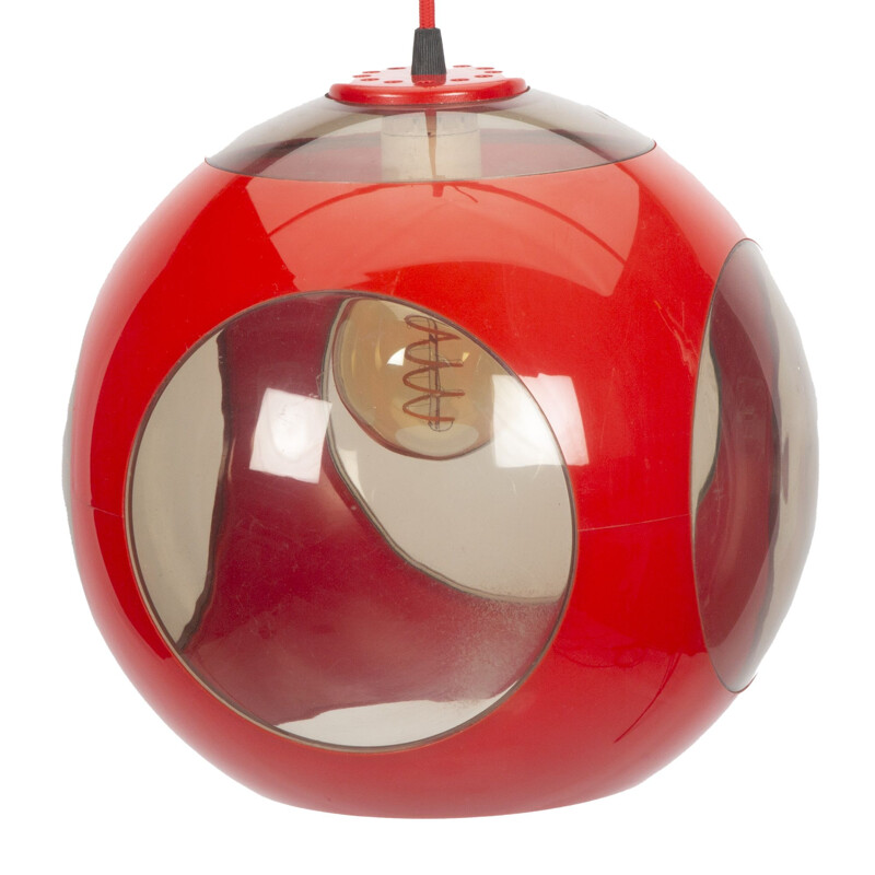 Suspension vintage boule OVNI rouge Lampe de Luigi Colani 1960