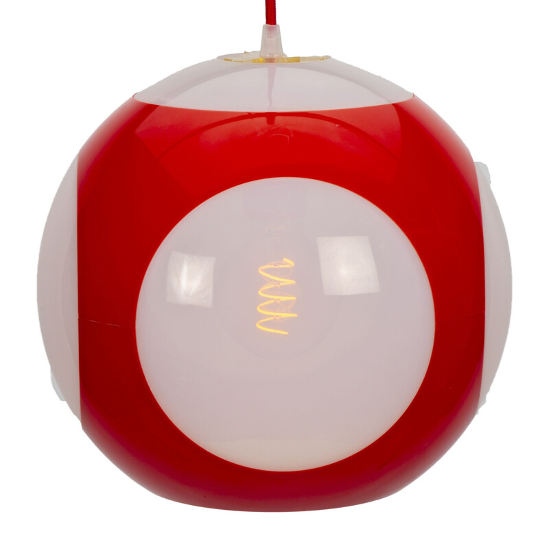 Vintage Red UFO ball pendant Lamp by Luigi Colani for Massive 1960s