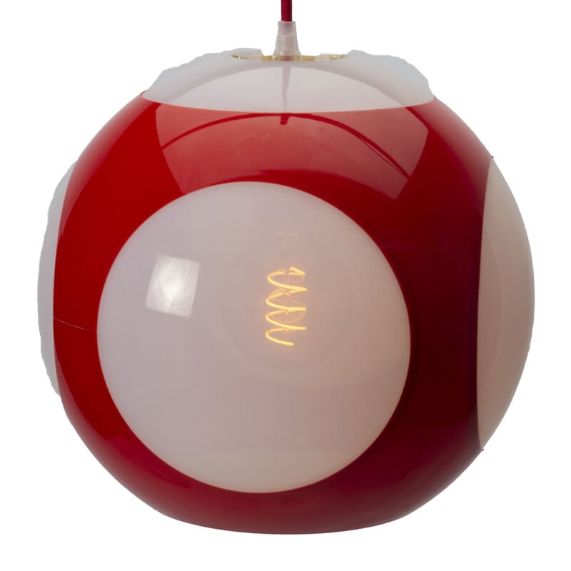 Vintage Red UFO ball pendant Lamp by Luigi Colani for Massive 1960s