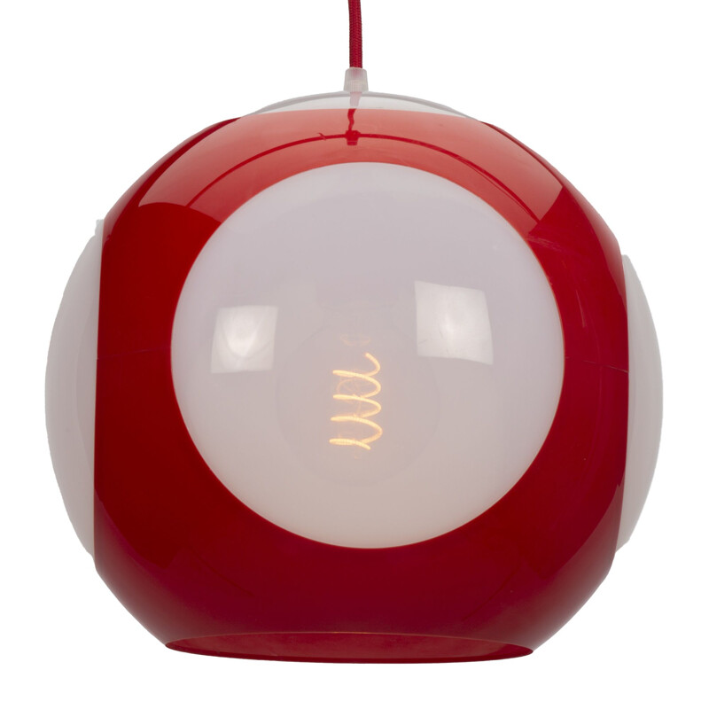 Vintage Red UFO ball pendant Lamp by Luigi Colani for Massive 1960s