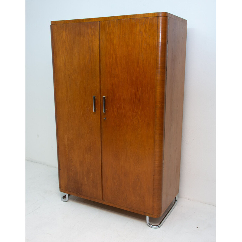 Vintage Bauhaus wardrobe by Vichr & spol Bohemia 1930s