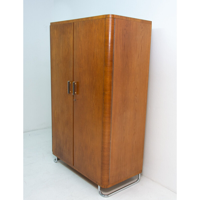 Vintage Bauhaus wardrobe by Vichr & spol Bohemia 1930s