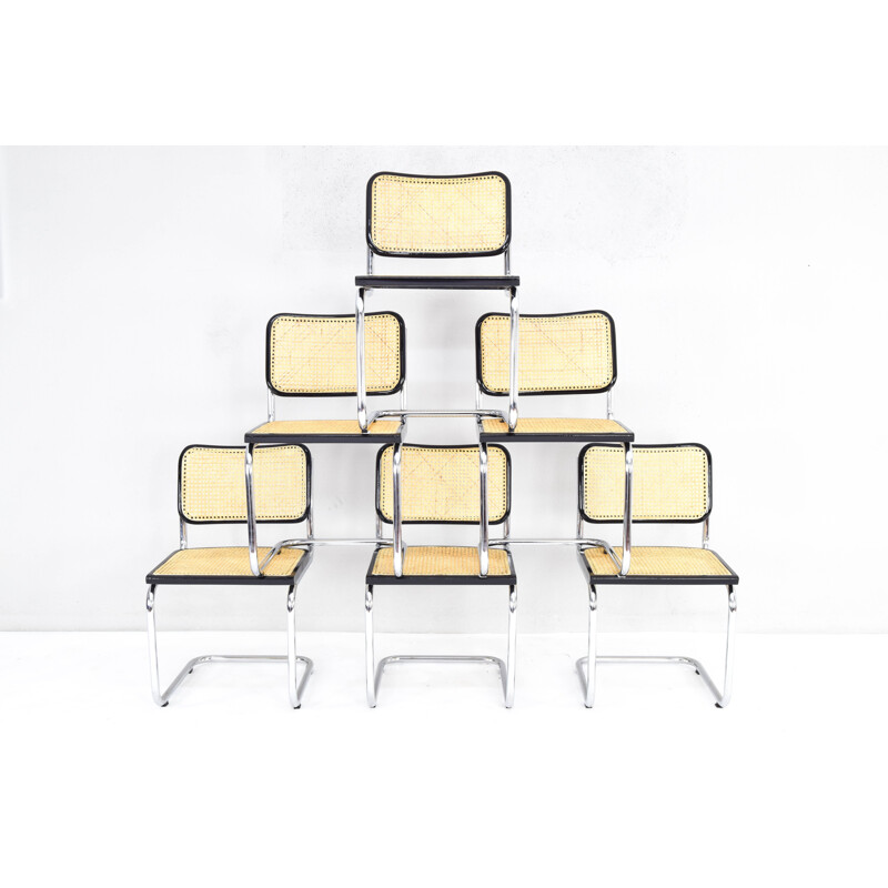 Set of 6 vintage Marcel Breuer Cesca Chairs Italy 1970s