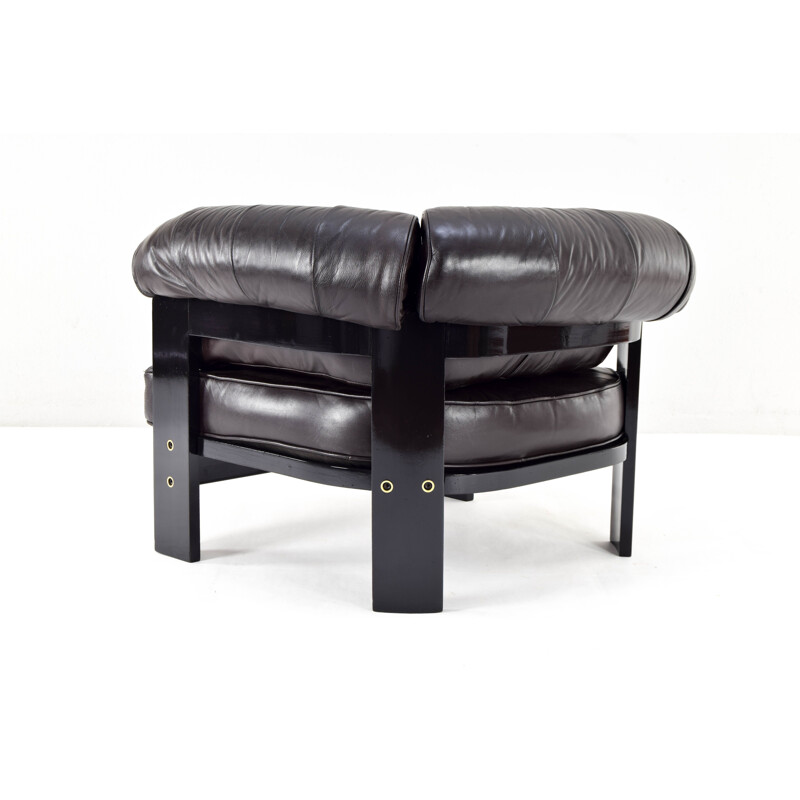 Canapé et fauteuils vintage en cuir par Tobia Scarpa pour MYC Gavina 1960