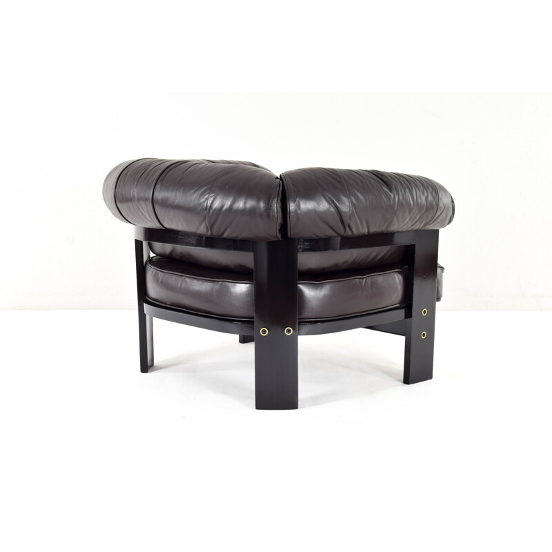 Canapé et fauteuils vintage en cuir par Tobia Scarpa pour MYC Gavina 1960
