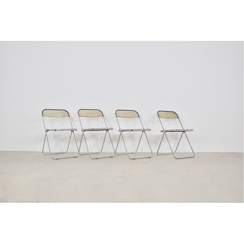 Set of 4 vintage Plona Chair by Giancarlo Piretti for Castelli 1970s